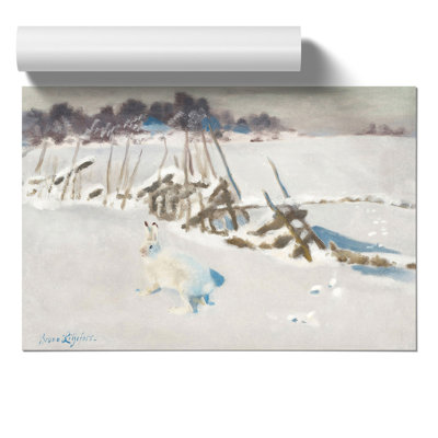 White Hare by Bruno Liljefors - Frameless Print