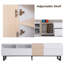 Meuble télé moderne pour téléviseur de 80 po avec double espace de rangement, console multimédia, centre de divertissement avec porte rabattable-1873314634
