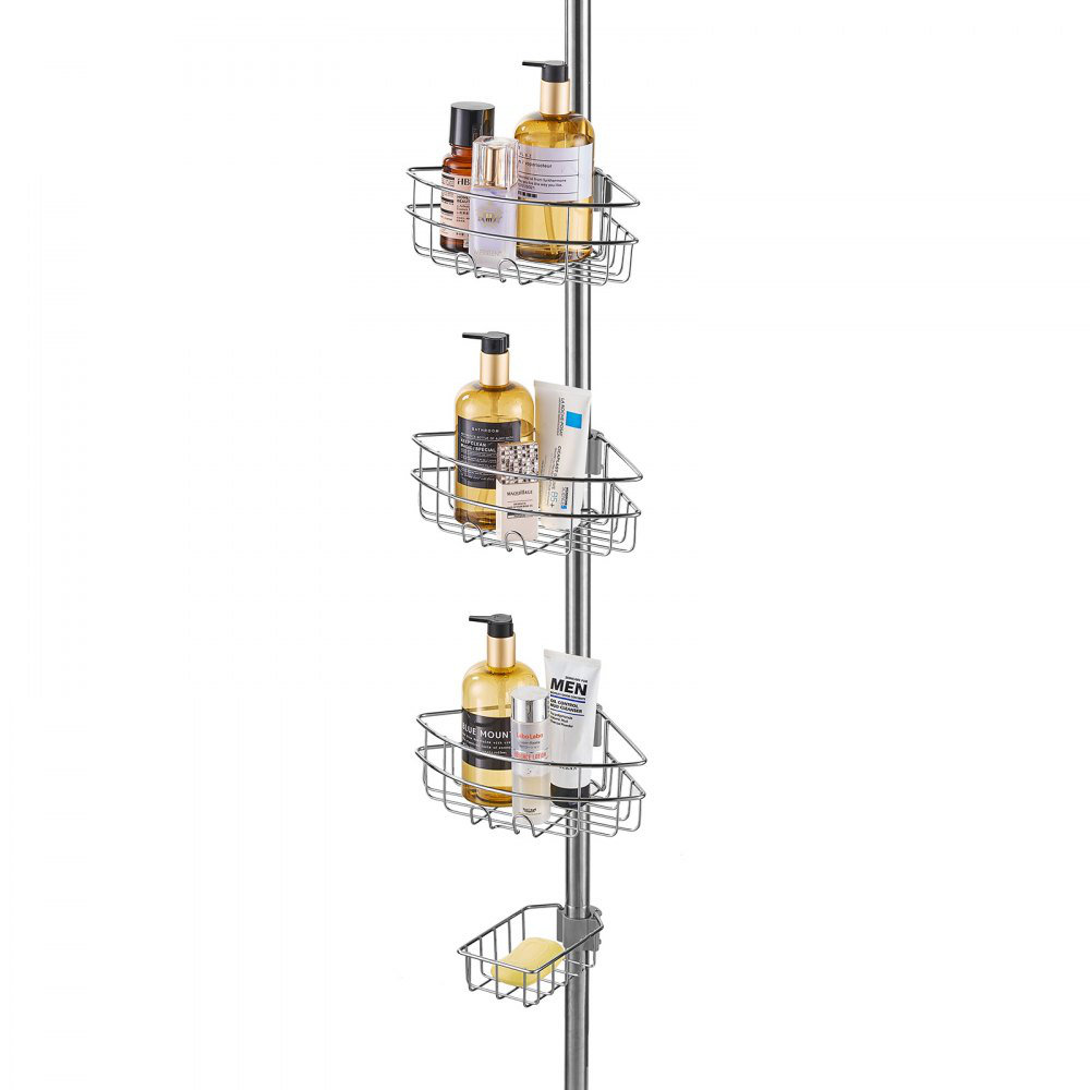 42" to 114" High Shower Corner Caddy Tension Pole Rust-Proof Tension Pole