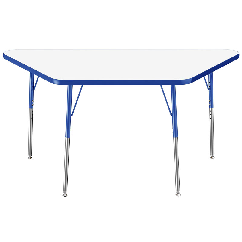 Table d'activité trapézoïdale effaçable à sec avec pieds réglables, 24 po x 48 po, Roulement pivotant standard