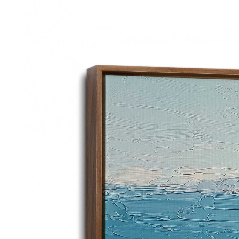 Impression sur toile Azzuro Cove, 24 po x 36 po, Cadre flottant en noyer