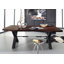 Iron Label Acacia Solid Wood Top Metal Base Dining Table-47530590-47530585