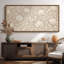 «Neutral Folk Floral» sur fond de style lin, art mural encadré-1651778847-1651778835