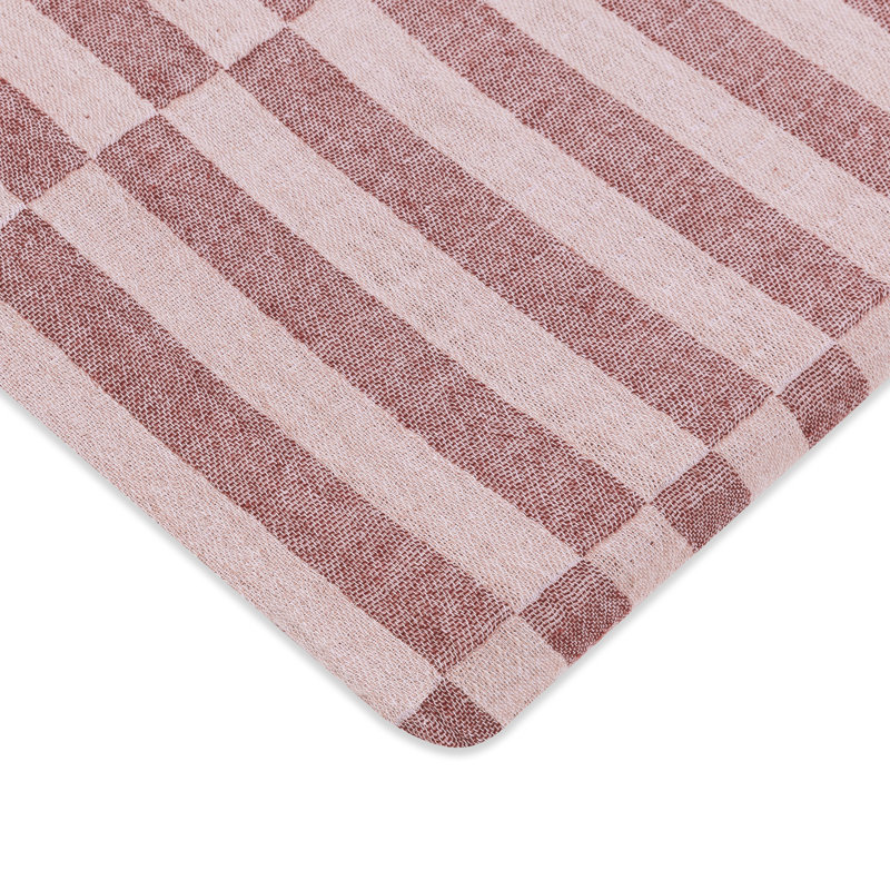 Cocoa Stripe Muslin All-Stages Bassinet Sheet, Maroon