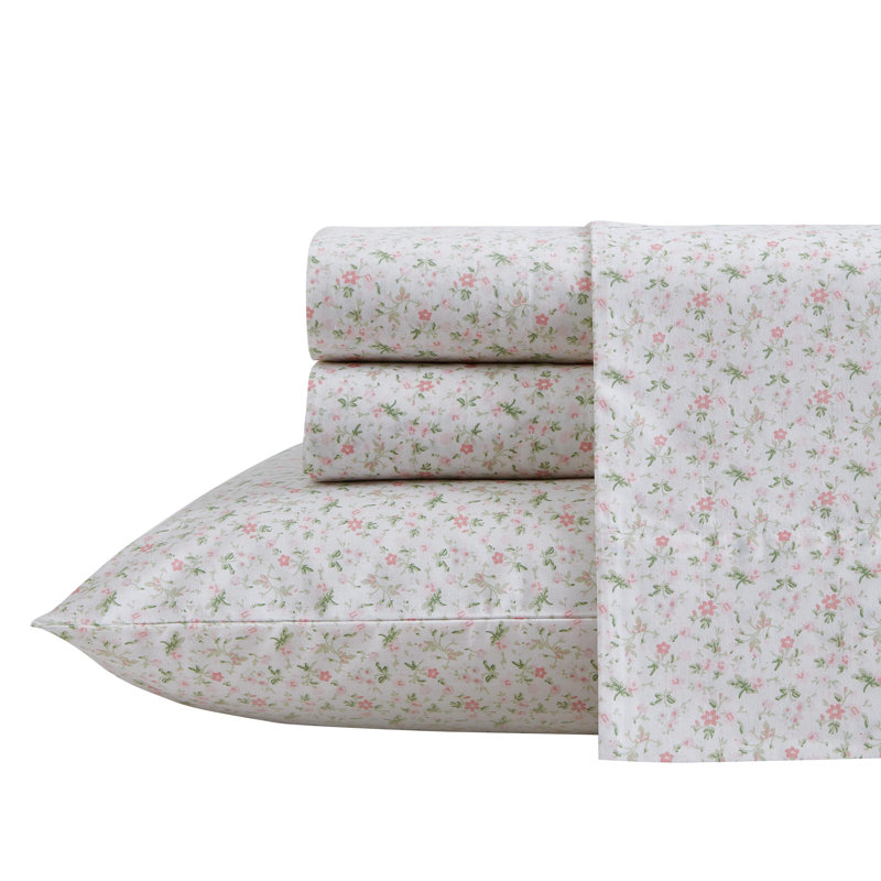 Ensemble de draps en percale de coton Percale Novelty Laura Ashley,  Ensemble de draps pour lit double + 2 taies d'ore