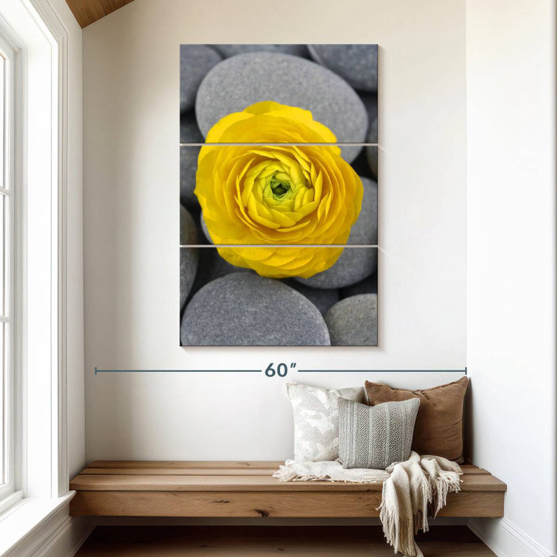 Harnek Bright Yellow Ranunculus, 50" H x 32" W