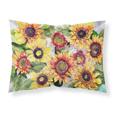  Taie d'oreiller à motif floral tournesols