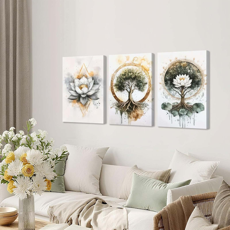 3 Piece Wrapped Canvas Print, 60cm H x 40cm W