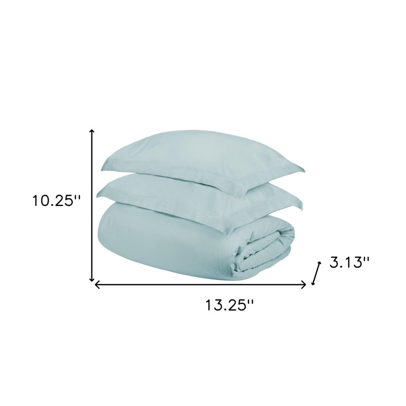 Ensemble de housse de couette lavable en coton bleu clair
