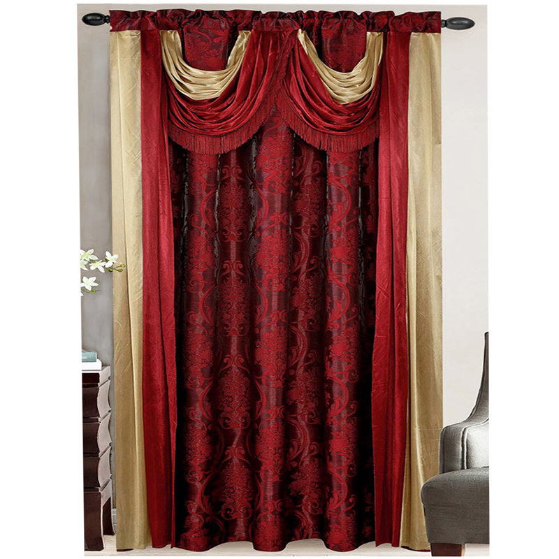 Room Darkening Single Curtain Panel, Burgundy