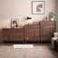 Armoire d'appoint en noyer massif et bois manufacturé-805492793