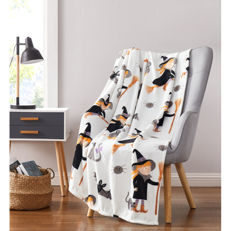 Halloween Witches Printed Flannel Throw 50"X70"