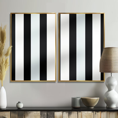 Black And White Striped Lines Harmony - Modern Canvas Prints
