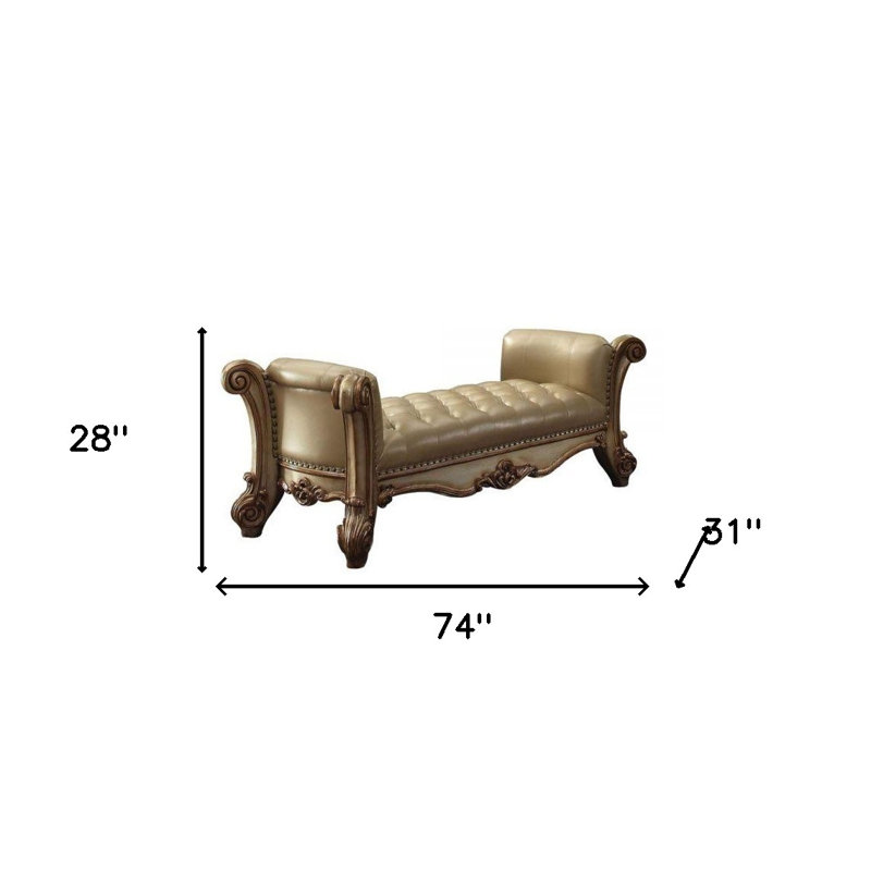 Faux Leather Upholstered Bench