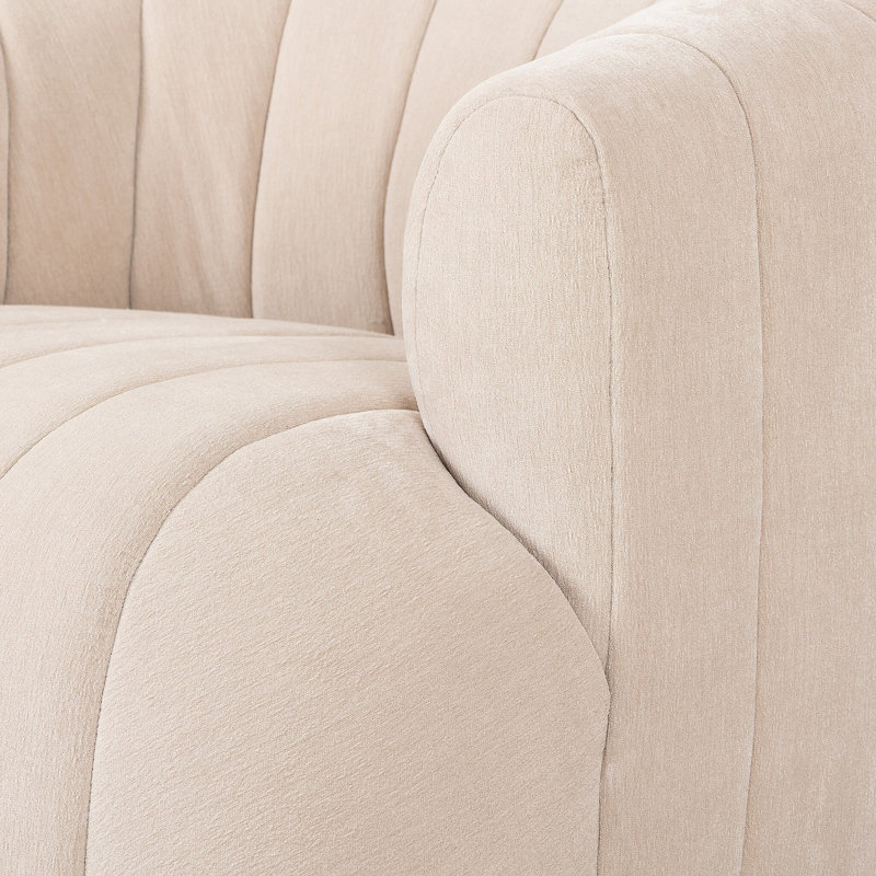 Elliana Swivel Barrel Chair, Blamont Cream Polyester