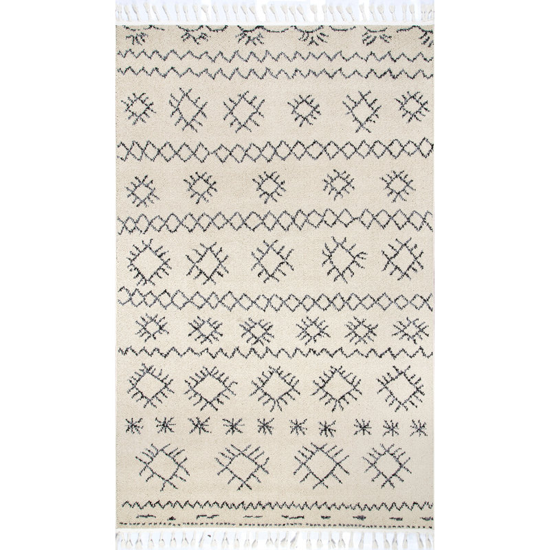 Tapis ivoire / noir Rische, Rectangle 4 pi x 6 pi