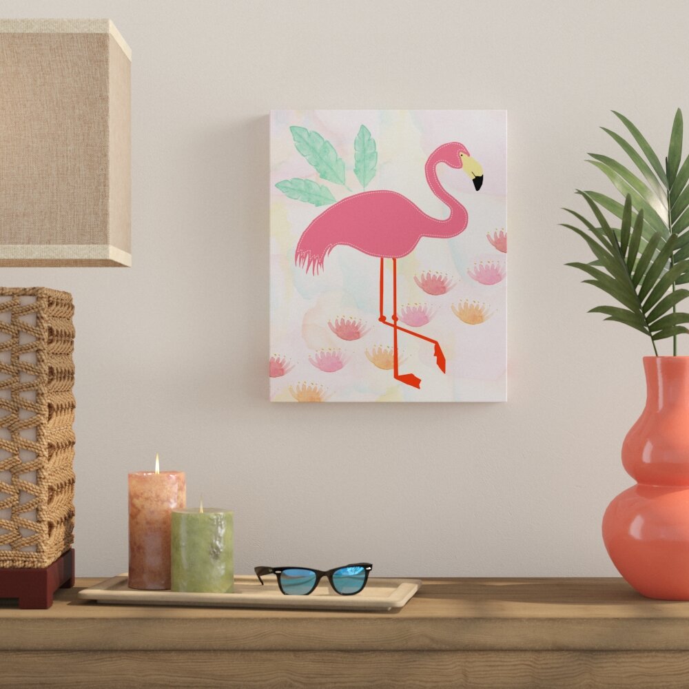 Leinwand Flamingo Stitched Art