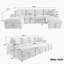 Canapé-lit modulaire convertible de 109,1 po avec canapé en forme de U et canapé-lit de rangement en forme de U avec repose-pieds de rangement mobile, gris