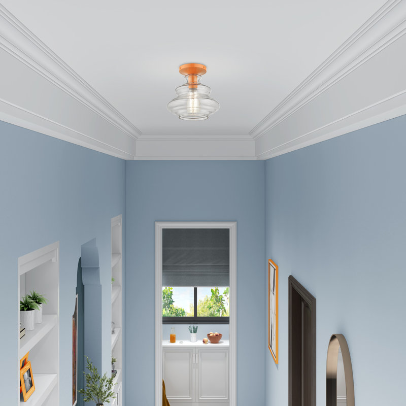 Plafonnier encastré en verre Vilas, Orange brillant