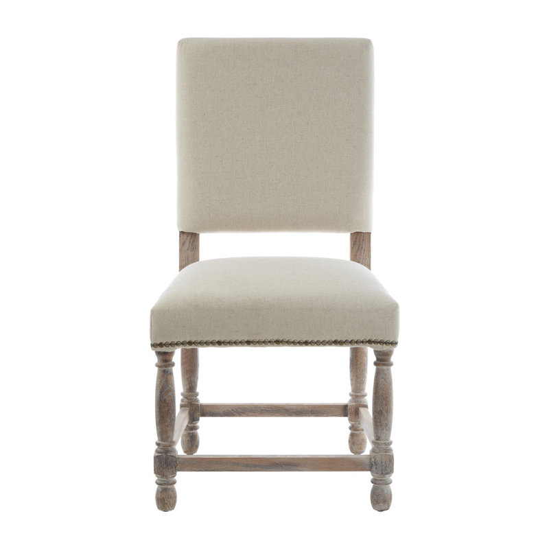 Huff 50cm H Linen Upholstered Side Chair in White