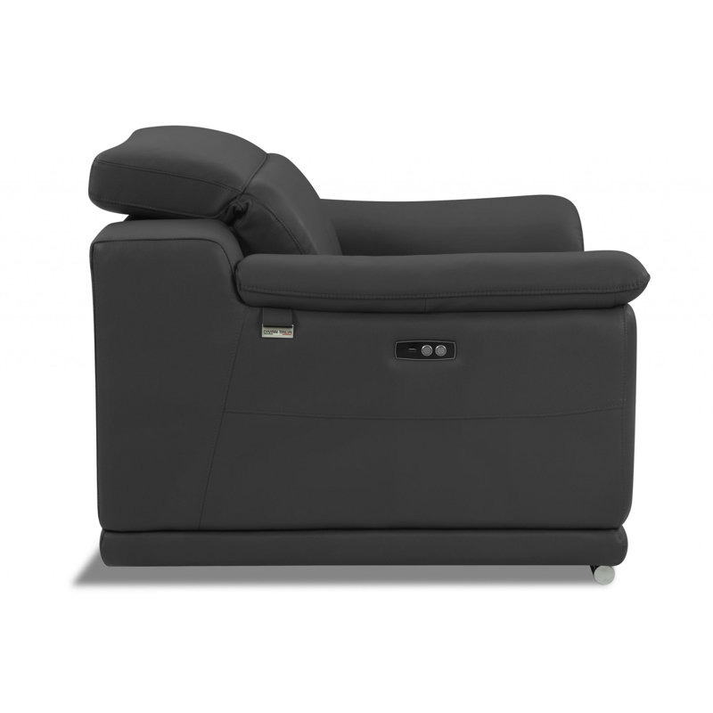 Fauteuil inclinable Mod, Cuir gris foncé