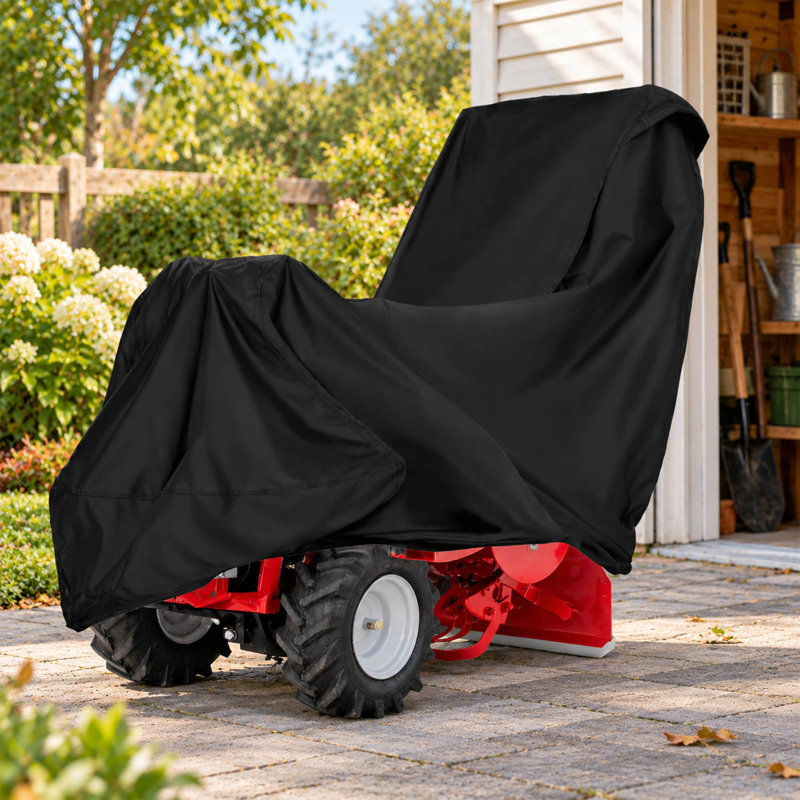 Rototiller Cover, Waterproof Rear Tine Tiller Storage Cover with Secure Fit Design