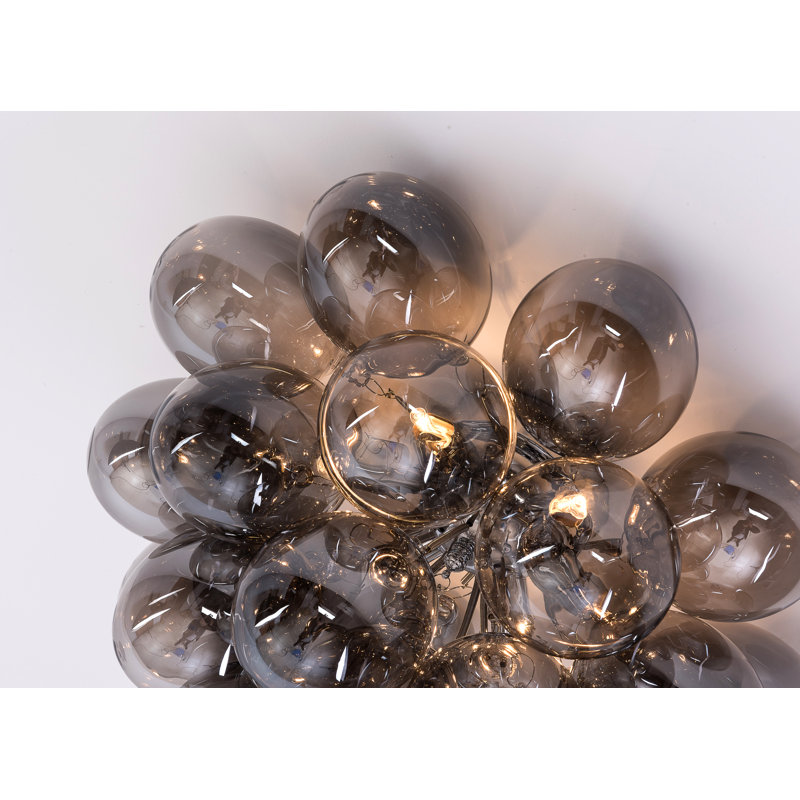 Abdurrahman Glass Semi Flush Mount, Grey