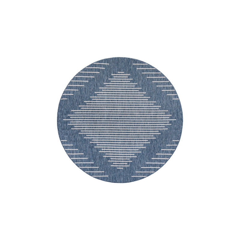Geometric Indoor / Outdoor Rug, Round 7'10"