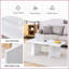 Table basse 44,8 po en panneau de fibres à densité moyenne blanc - conception simple avec pieds triangulaires stables et amp; Une touche naturelle pour les salons