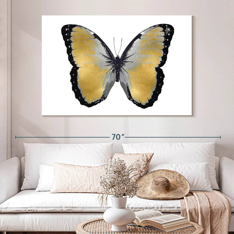 Papillon en métal I, H 34 po x l 51 po