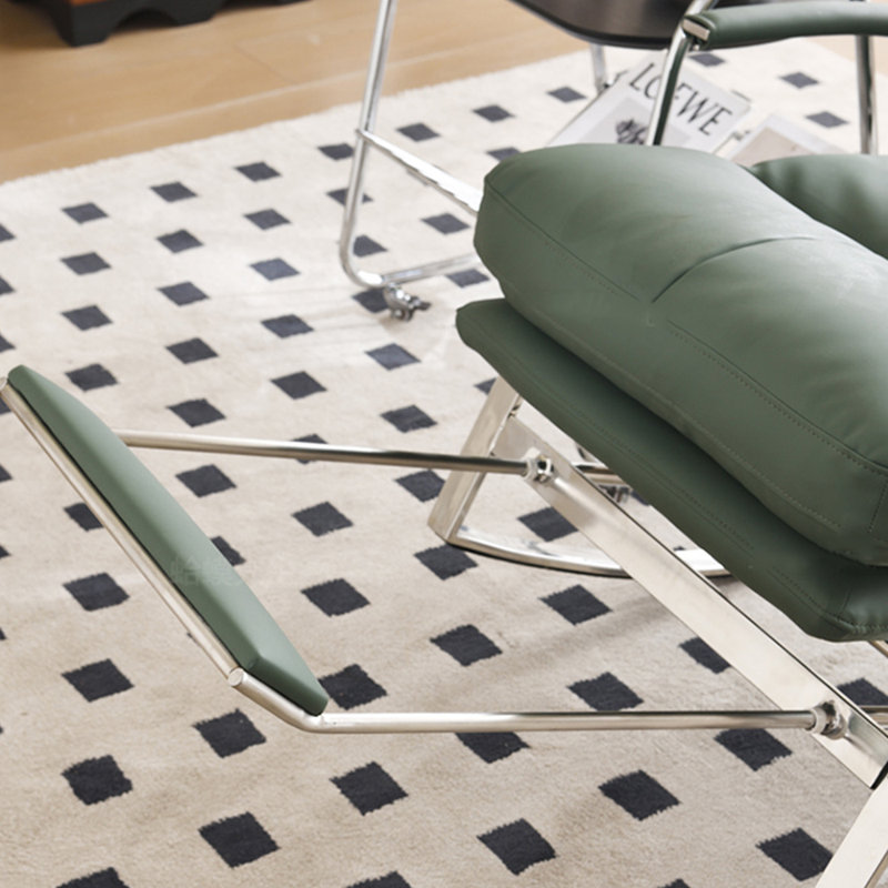 Chaise berçante ergonomique en métal avec repose-pieds