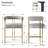 25" Upholstered Gold Chenille Arm Counter Stool (Set Of 2)-1503988606
