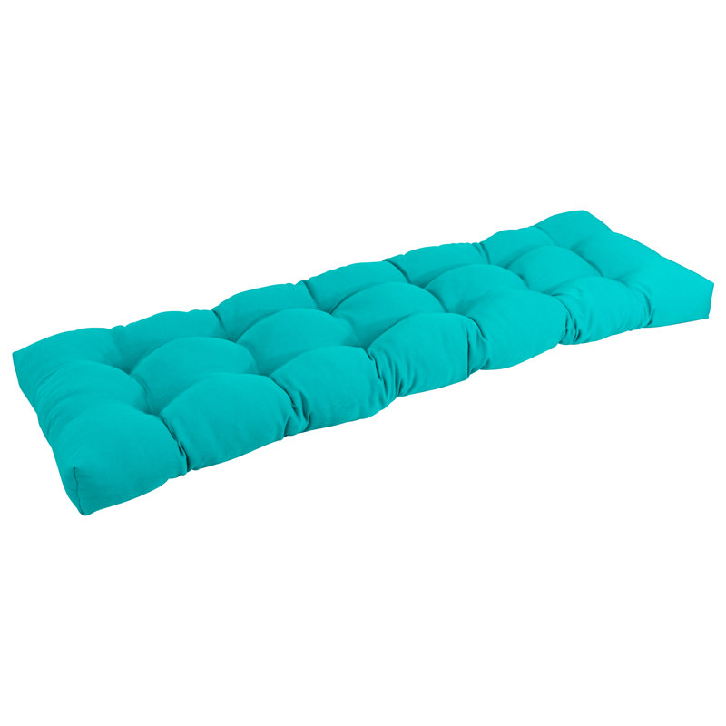 Coussin de siège en sergé, L 60 po x P 19 po, Bleu turquoise