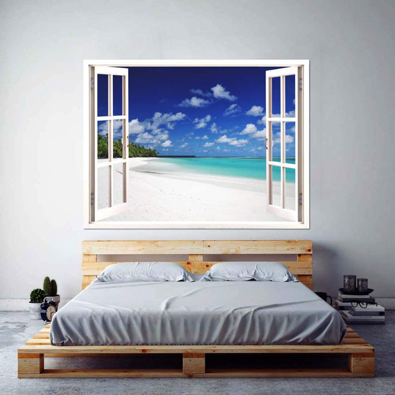 Window White Scenery Peel & Stick Border, 48" L x 36" W