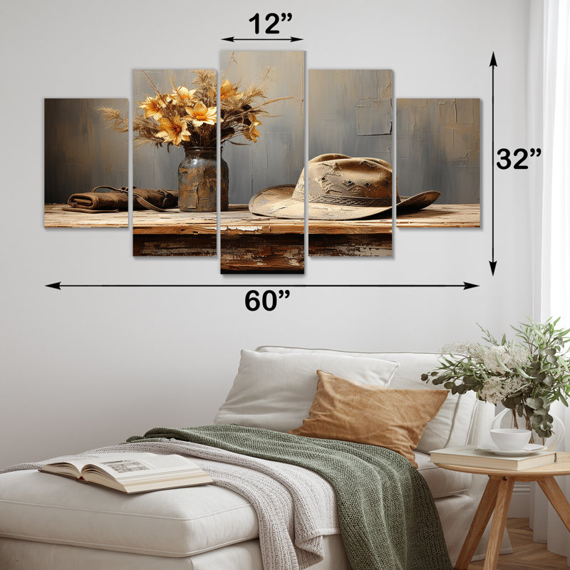 Minimalisme Cowboy Hat - Cowboys Multipanel Wall Art For Living