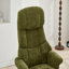 069DR-Fauteuil inclinable ergonomique avec repose-pieds, méridienne moderne pivotante à 360 ° avec repose-pieds, tissu chenille, massage par vibration à 5 points, siège chauffant et dossier réglable à 140 ° pour le bureau personnel