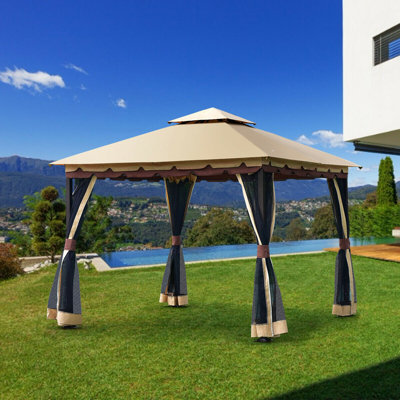 2-Tier 10 Ft. W x 10 Ft. D Steel Patio Gazebo
