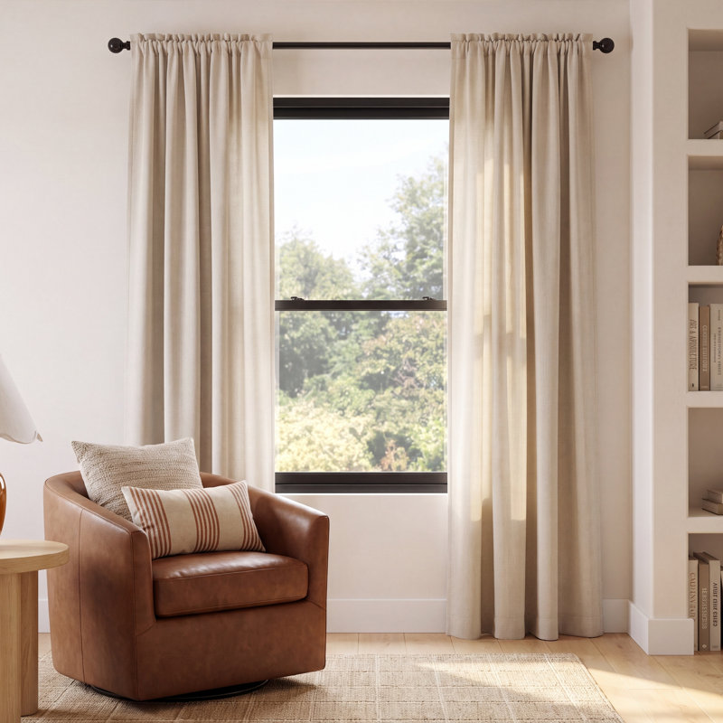 Panneau de rideau occultant thermique à œillets Wayfair Basics® Dorcia, Perle, l 40 po x L 84 po