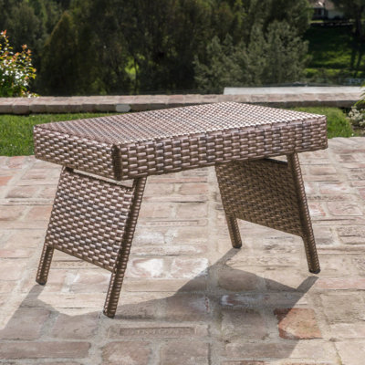 Table en faux style transitionnel avec cadre en fer de 16 po x 24 po et 15,75 po fait à la main, aucun assemblage requis