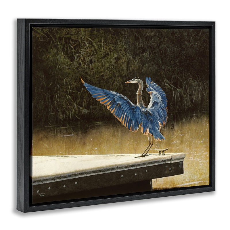 «Bird with Vast Wingspan», art mural sur toile flottante noire, design par Sueellen Ross, H 17 po x l 21 po