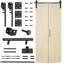 Porte de grange pliante de style K en bois de pin massif 84 po avec quincaillerie-117329933-117329940