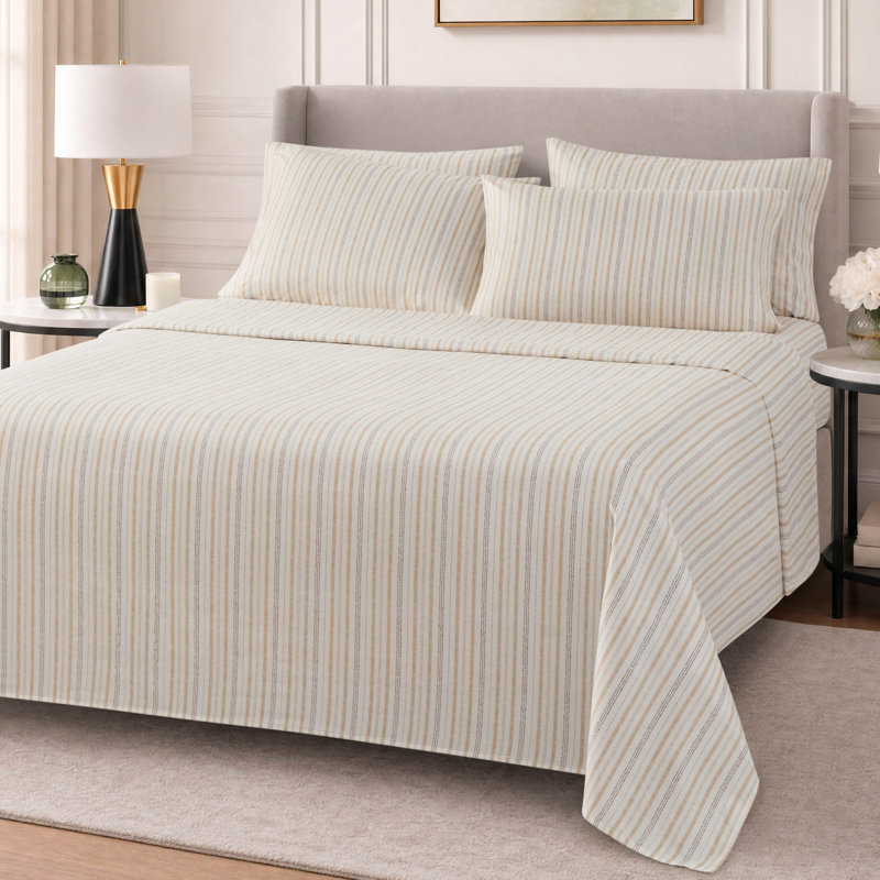 Nine West Microfiber Sheets with Extra Pillowcases, Twin, Beige-Solaire