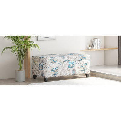Luxury Storage , Stylish Design, Suitable For Bedroom, Double As Footrest And Extra Seating Charming With Floral Soft-close Hinges, Great Spacious Blankets