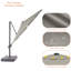 Parasol lumineux en porte-à-faux 11 pi avec base Ruark-708512763