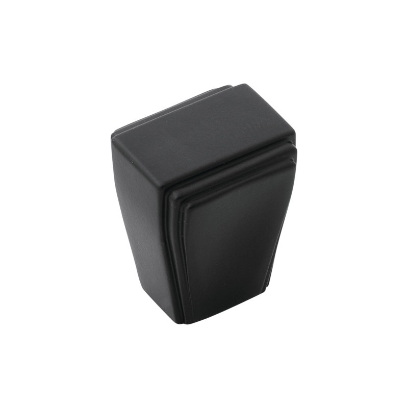 Belleclaire Collection Knob 1 Inch X 7/8 Inch Satin Nickel Finish, Matte Black