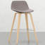2 tabourets - siège tissé, structure, dossier 2 de style contemporain à dossier bas, revêtement en tissu