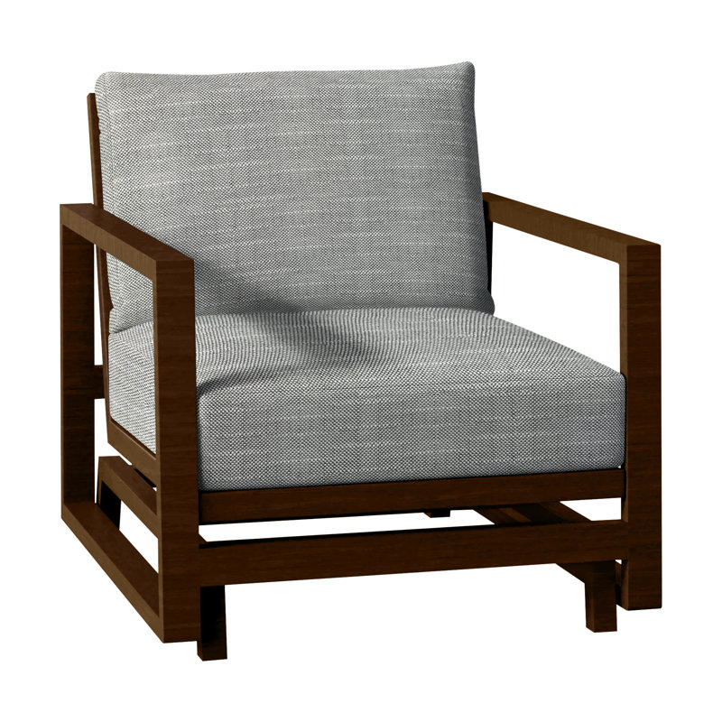 Avondale Patio Lounge Chair with Cushions, Cabana Stripe Midnight, Avondale Aluminum #60 Oak, No Welt
