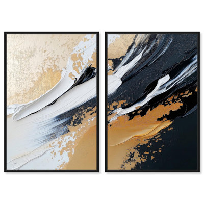 Ensemble de 2 impressions numériques abstraites sur toile Force III par Art Remedy