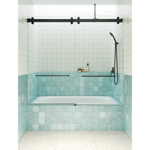 Polaris 60 in. x 66 in. Fully Frameless Sliding Bypass Bathtub Door