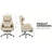 155 Reclining Work Chair With Soft Leather, Beige High Back Resistance,